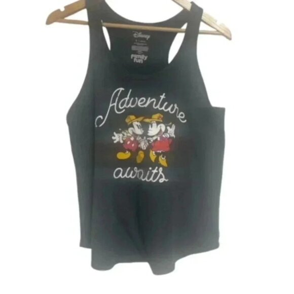 Women’s Disney Mickey Mouse Stripe Razorback Tank Top Sz Lg Mickey Attitude - Picture 1 of 6
